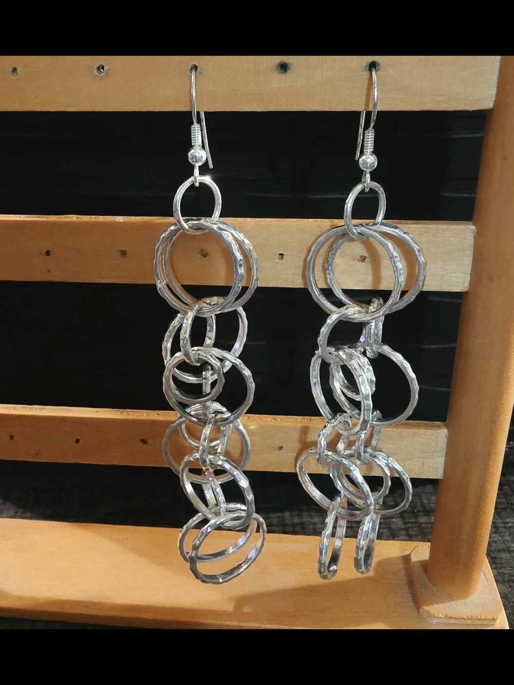 Silver Plated Multi-Ring Dangle Earrings - Women Jewelry Earrings